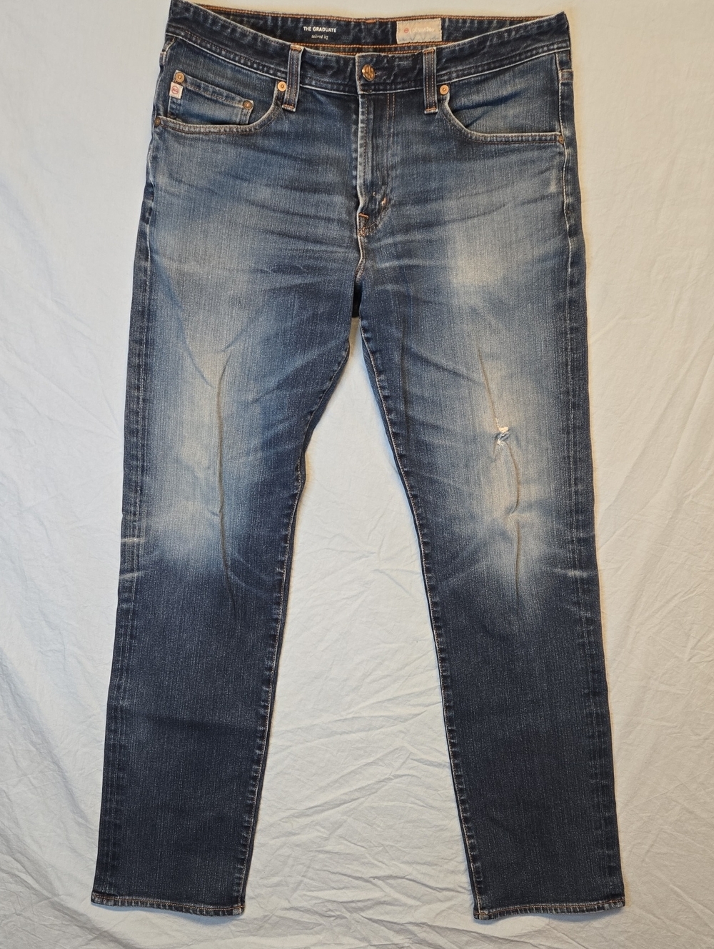 Ag Adriano Goldschmied The Graduate Straight Leg Blue Wash Jeans